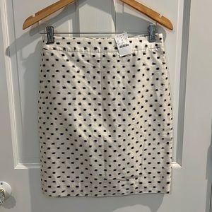 J. Crew Collection ivory silk navy pencil skirt size 0 NWT